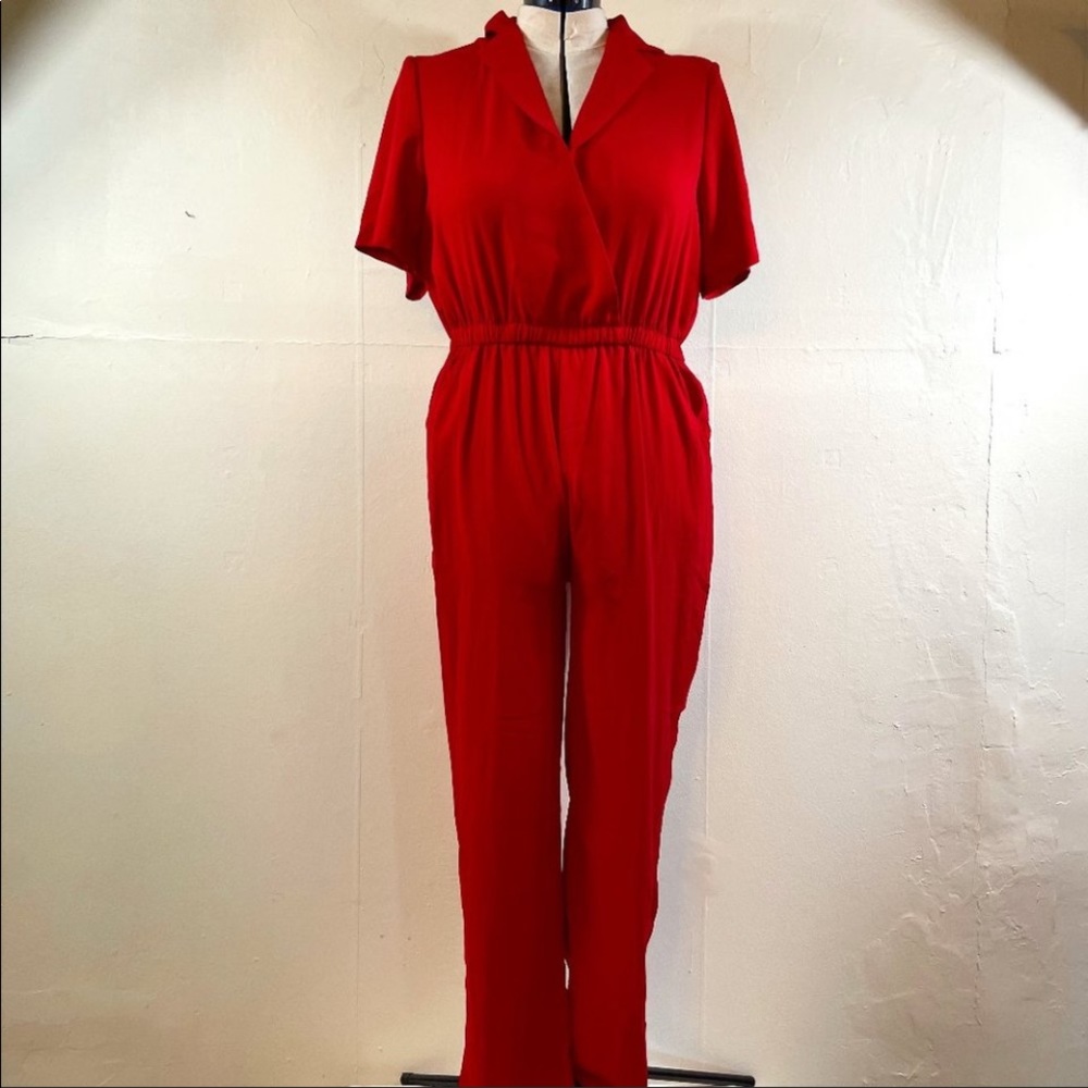 Picture it! Miami, 1986...and this Golden Girls Licensed Red Crepe Jumpsuit!